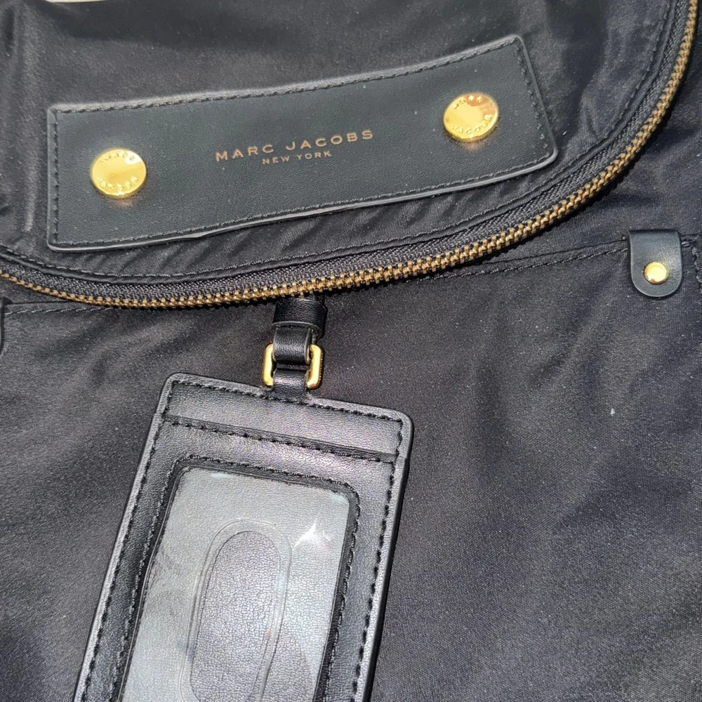 Marc Jacobs Black and Gold Crossbody Nylon Bag